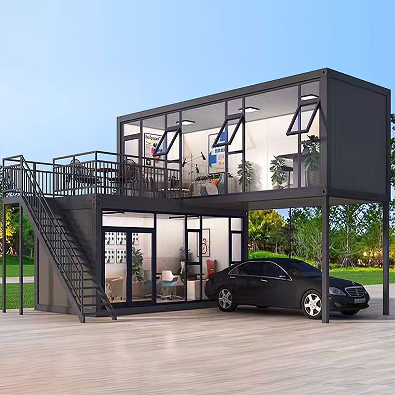 Rumah Kontainer Kaca Dua Lantai